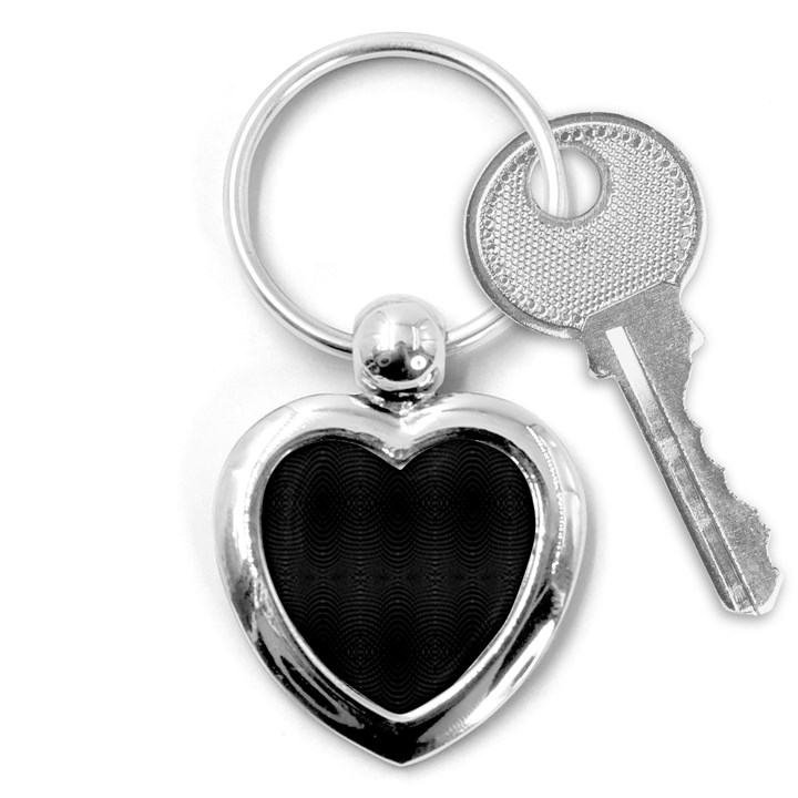 Black And White Kinetic Design Pattern Key Chain (Heart)