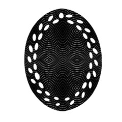 Black And White Kinetic Design Pattern Ornament (oval Filigree) by dflcprintsclothing