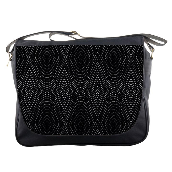 Black And White Kinetic Design Pattern Messenger Bag