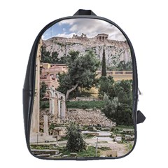 Roman Agora, Athens, Greece School Bag (xl) by dflcprintsclothing