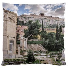 Roman Agora, Athens, Greece Large Flano Cushion Case (one Side) by dflcprintsclothing