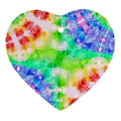 Tie Die Look Rainbow Pattern Ornament (heart)