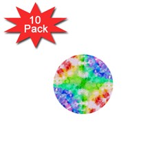 Tie Die Look Rainbow Pattern 1  Mini Buttons (10 Pack)  by myblueskye777