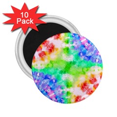 Tie Die Look Rainbow Pattern 2 25  Magnets (10 Pack)  by myblueskye777