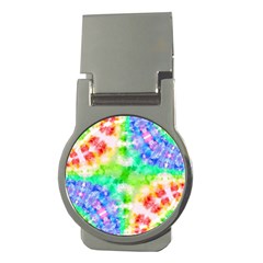 Tie Die Look Rainbow Pattern Money Clips (round) 