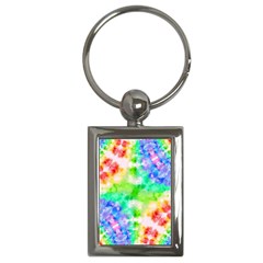 Tie Die Look Rainbow Pattern Key Chain (rectangle) by myblueskye777