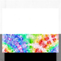 Tie Die Look Rainbow Pattern Rectangular Jigsaw Puzzl by myblueskye777