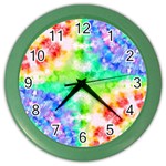 Tie Die Look Rainbow Pattern Color Wall Clock Front