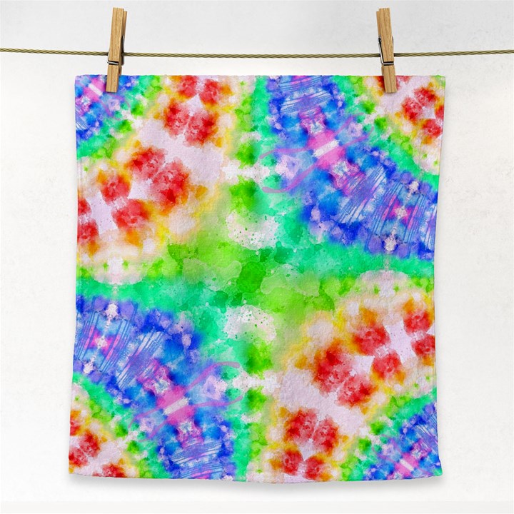 Tie Die Look Rainbow Pattern Face Towel