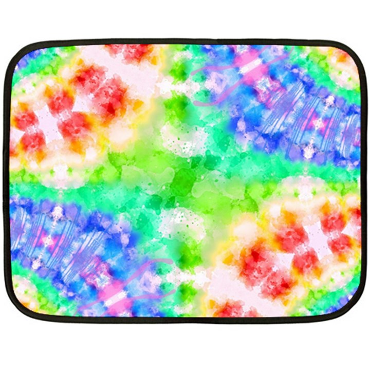 Tie Die Look Rainbow Pattern Double Sided Fleece Blanket (Mini) 