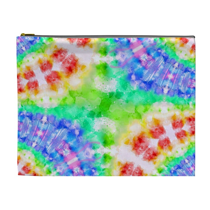 Tie Die Look Rainbow Pattern Cosmetic Bag (XL)