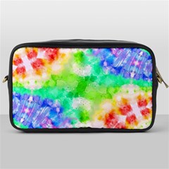 Tie Die Look Rainbow Pattern Toiletries Bag (one Side) by myblueskye777