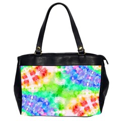 Tie Die Look Rainbow Pattern Oversize Office Handbag (2 Sides) by myblueskye777