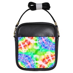 Tie Die Look Rainbow Pattern Girls Sling Bag by myblueskye777