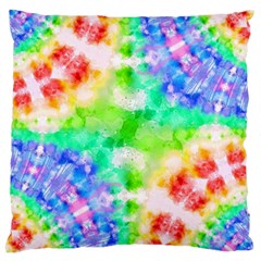 Tie Die Look Rainbow Pattern Large Cushion Case (one Side) by myblueskye777