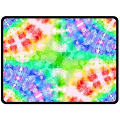 Tie Die Look Rainbow Pattern Double Sided Fleece Blanket (large)  by myblueskye777