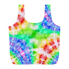 Tie Die Look Rainbow Pattern Full Print Recycle Bag (l)