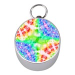 Tie Die Look Rainbow Pattern Mini Silver Compasses Front