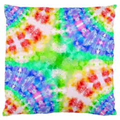 Tie Die Look Rainbow Pattern Large Flano Cushion Case (one Side) by myblueskye777