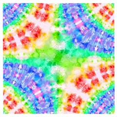 Tie Die Look Rainbow Pattern Wooden Puzzle Square by myblueskye777