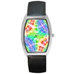 Fpd Batik Rainbow Pattern Barrel Style Metal Watch Front