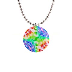 Fpd Batik Rainbow Pattern 1  Button Necklace by myblueskye777