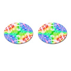 Fpd Batik Rainbow Pattern Cufflinks (oval) by myblueskye777