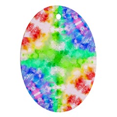 Fpd Batik Rainbow Pattern Oval Ornament (two Sides) by myblueskye777