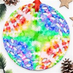 Fpd Batik Rainbow Pattern Ornament (Round Filigree) Front