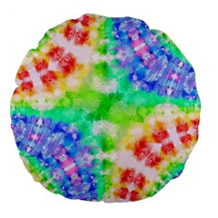 Fpd Batik Rainbow Pattern Large 18  Premium Flano Round Cushions by myblueskye777