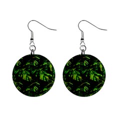 Jungle Camo Tropical Print Mini Button Earrings