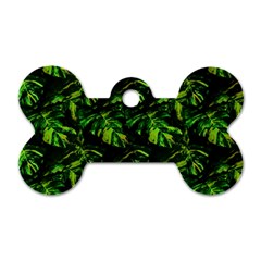 Jungle Camo Tropical Print Dog Tag Bone (one Side)