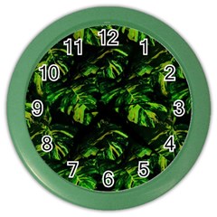 Jungle Camo Tropical Print Color Wall Clock by dflcprintsclothing