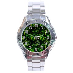 Jungle Camo Tropical Print Stainless Steel Analogue Watch by dflcprintsclothing