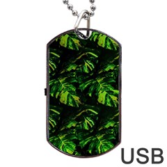 Jungle Camo Tropical Print Dog Tag Usb Flash (two Sides) by dflcprintsclothing