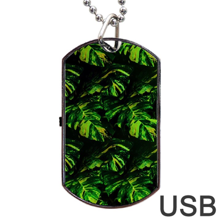 Jungle Camo Tropical Print Dog Tag USB Flash (Two Sides)