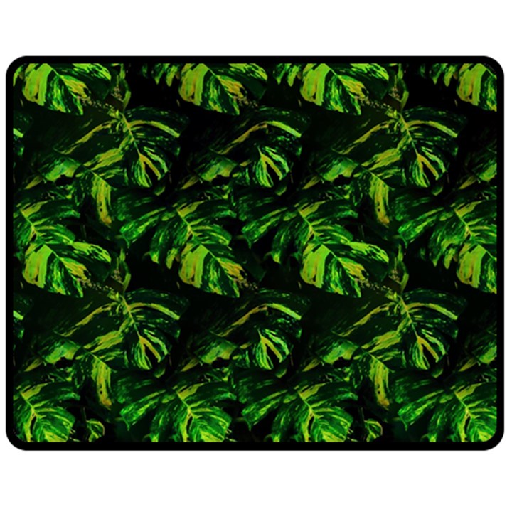 Jungle Camo Tropical Print Double Sided Fleece Blanket (Medium) 