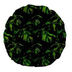 Jungle Camo Tropical Print Large 18  Premium Flano Round Cushions