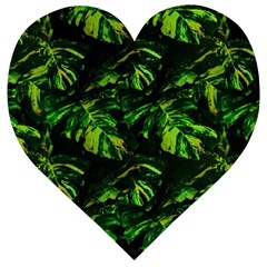 Jungle Camo Tropical Print Wooden Puzzle Heart by dflcprintsclothing