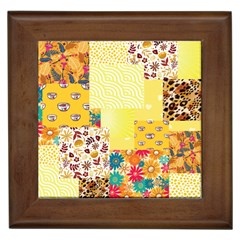 Yellow Floral Aesthetic Framed Tile by designsbymallika