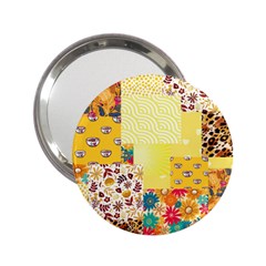 Yellow Floral Aesthetic 2 25  Handbag Mirrors by designsbymallika