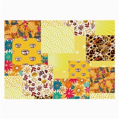 Yellow Floral Aesthetic Large Glasses Cloth (2 Sides) by designsbymallika