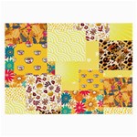 Yellow Floral Aesthetic Large Glasses Cloth (2 Sides) Front