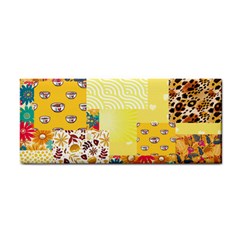 Yellow Floral Aesthetic Hand Towel by designsbymallika