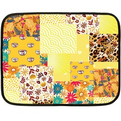 Yellow Floral Aesthetic Fleece Blanket (mini) by designsbymallika