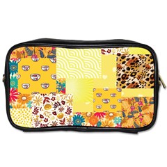 Yellow Floral Aesthetic Toiletries Bag (one Side) by designsbymallika