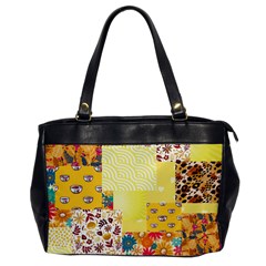 Yellow Floral Aesthetic Oversize Office Handbag by designsbymallika