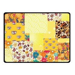 Yellow Floral Aesthetic Fleece Blanket (small) by designsbymallika