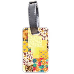 Yellow Floral Aesthetic Luggage Tag (two Sides) by designsbymallika