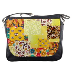 Yellow Floral Aesthetic Messenger Bag by designsbymallika